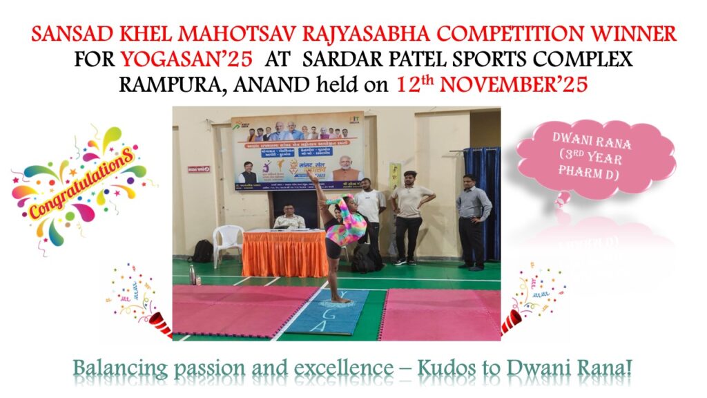 Massive congratulations to Dwani Rana on winning the Sansad Khel Mahotsav Rajyasabha Competition in Yogasan'25